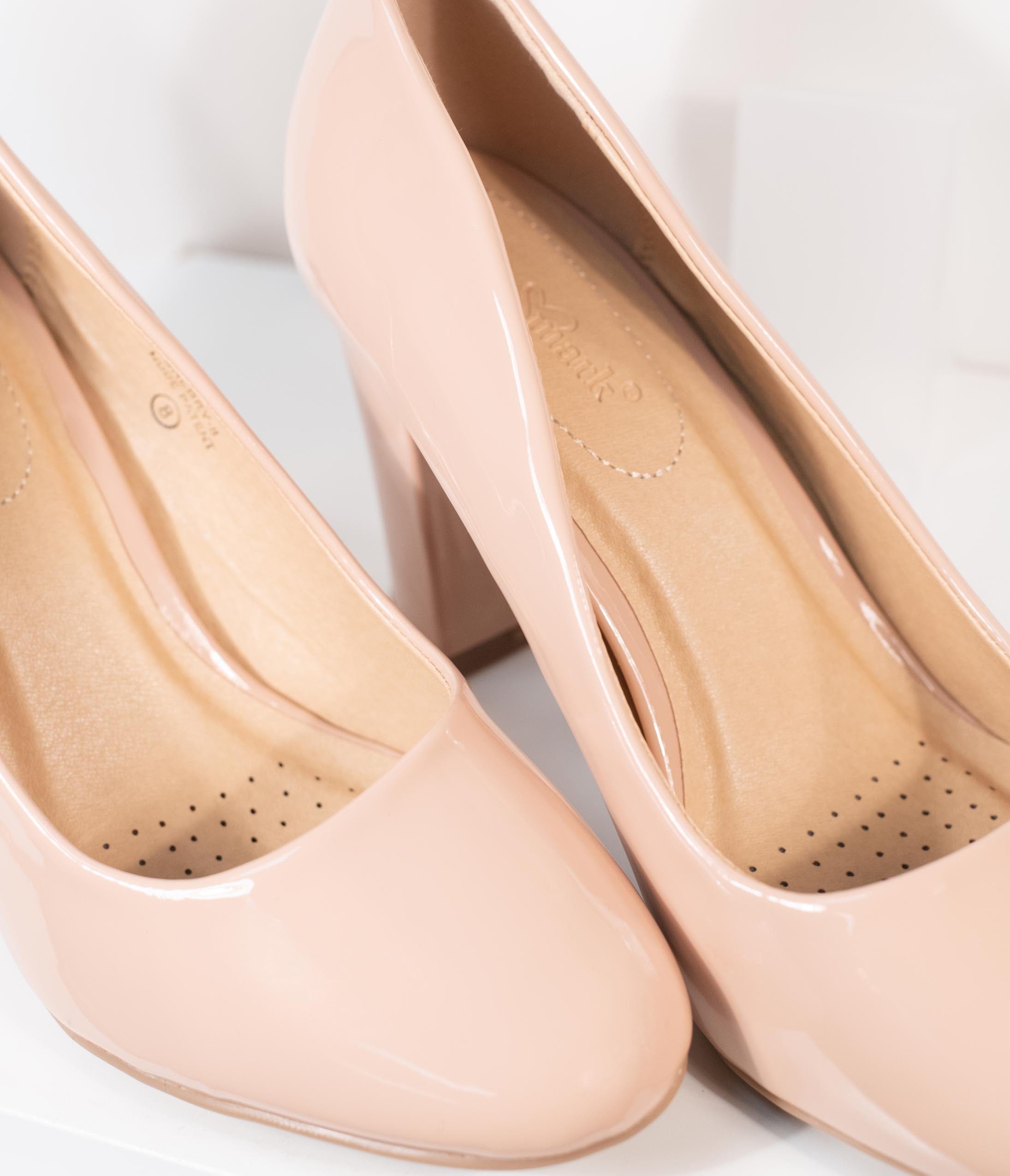 Pink block heel pumps best sale