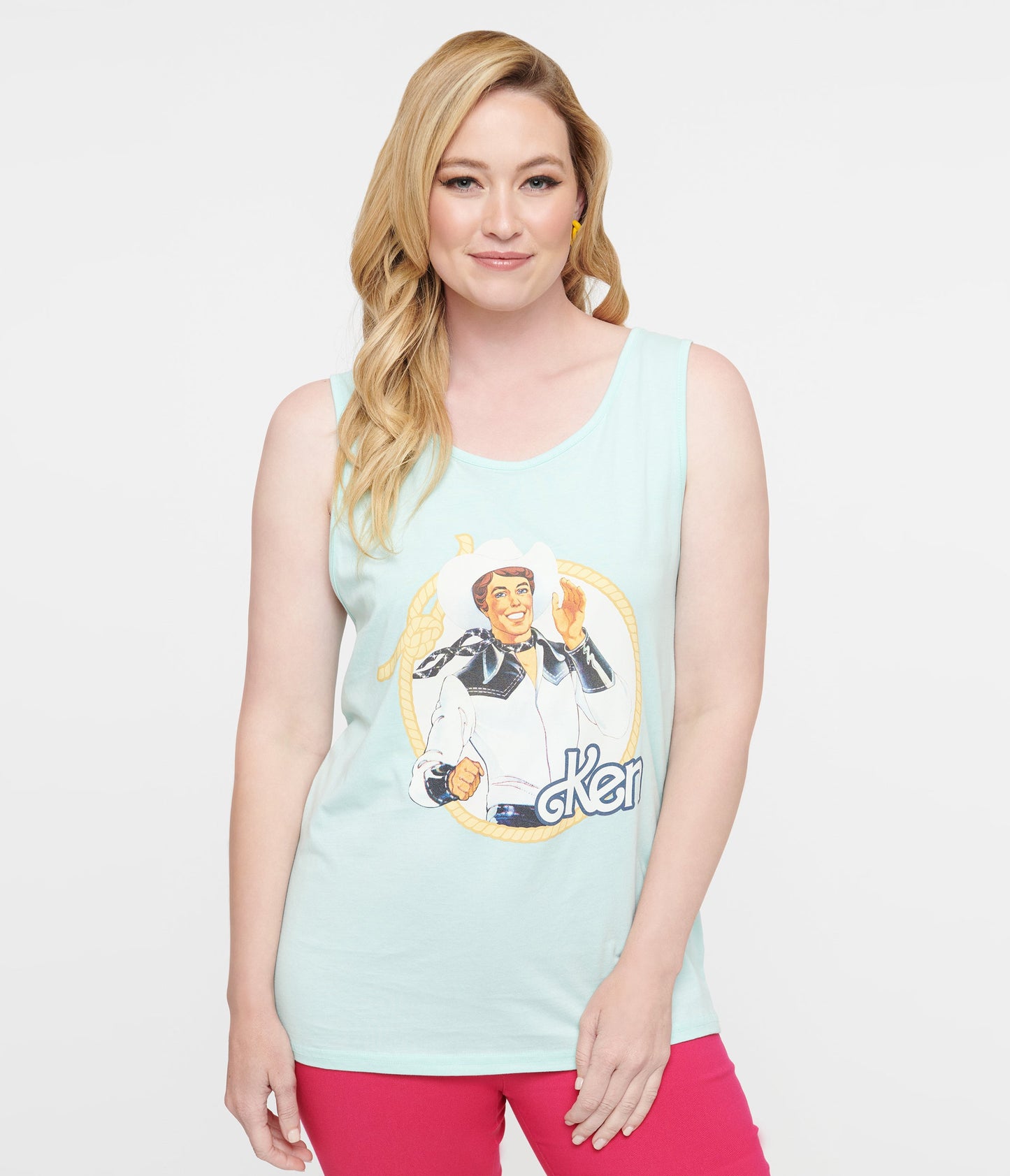 Cakeworthy Pastel Blue Western Ken Tank Top - Unique Vintage - Womens, GRAPHIC TEES, TANKS