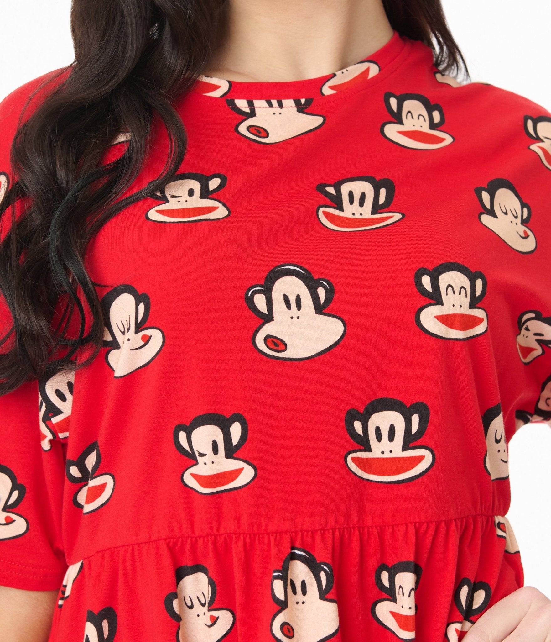 Cakeworthy Paul Frank Red Retro Julius Mini Dress - Unique Vintage - Womens, DRESSES, A - LINE