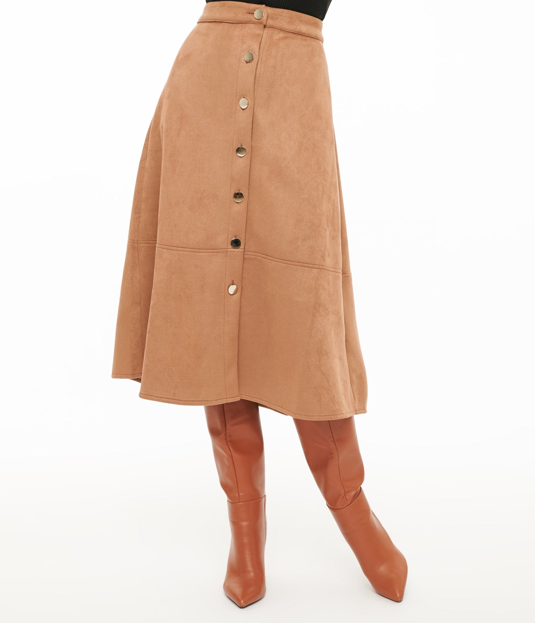 Button down skirt suede best sale