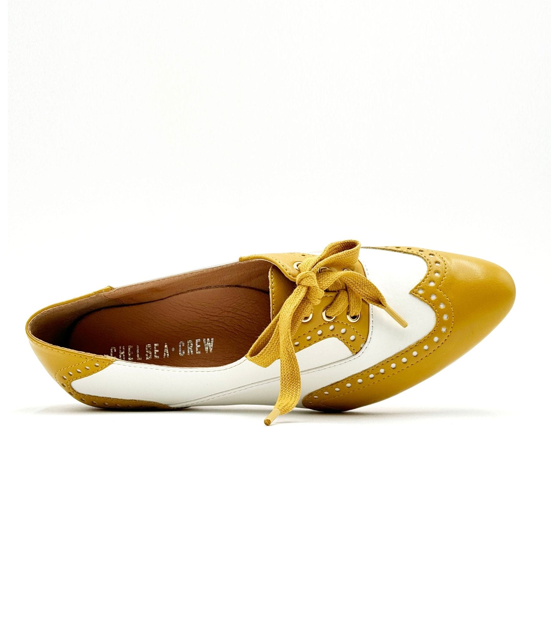 Chelsea Crew 1950's Mustard & White Demi Oxford Saddle Shoes - Unique Vintage - Womens, SHOES, HEELS