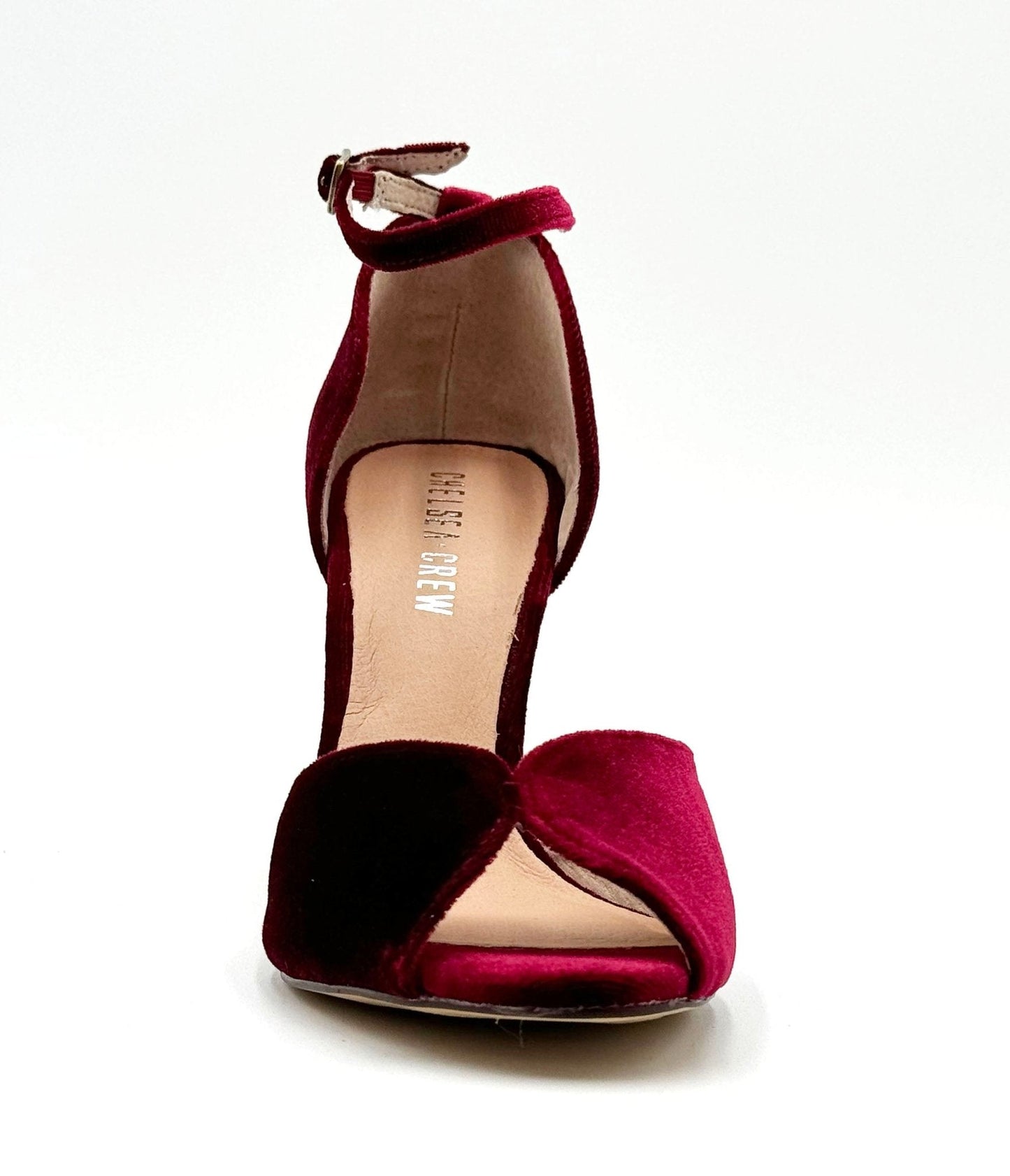 Chelsea Crew Burgundy Velvet Lola Pumps - Unique Vintage - Womens, SHOES, HEELS