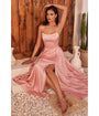 Cinderella Divine Blush Satin A Line Bridesmaid Dress