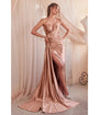 Cinderella Divine Copper Strapless Satin Bridesmaid Dress