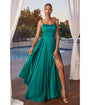 Cinderella Divine Emerald Satin A Line Bridesmaid Dress