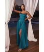 Cinderella Divine French Navy Satin A Line Bridesmaid Dress