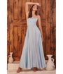 Cinderella Divine Light Blue Satin A Line Bridesmaid Dress