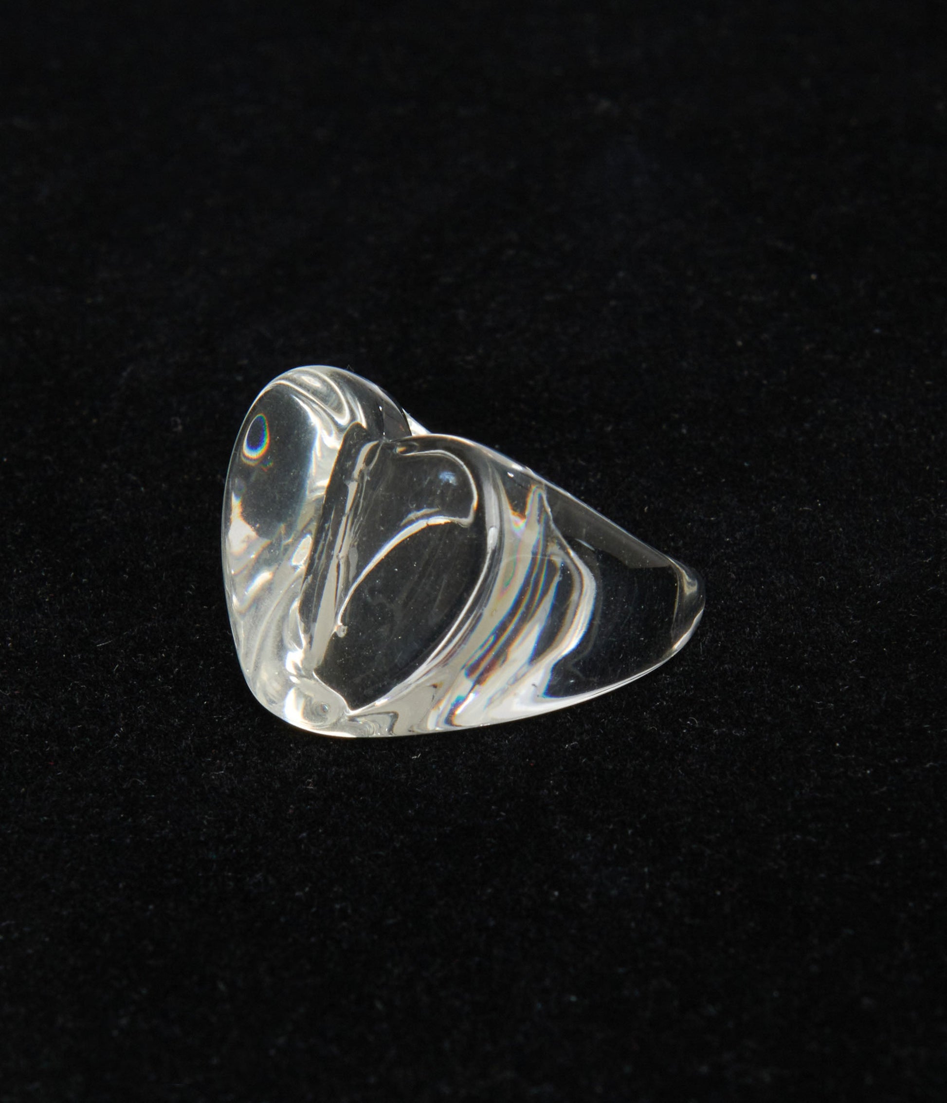 Clear Heart Shaped Acrylic Ring - Unique Vintage - Womens, ACCESSORIES, JEWELRY