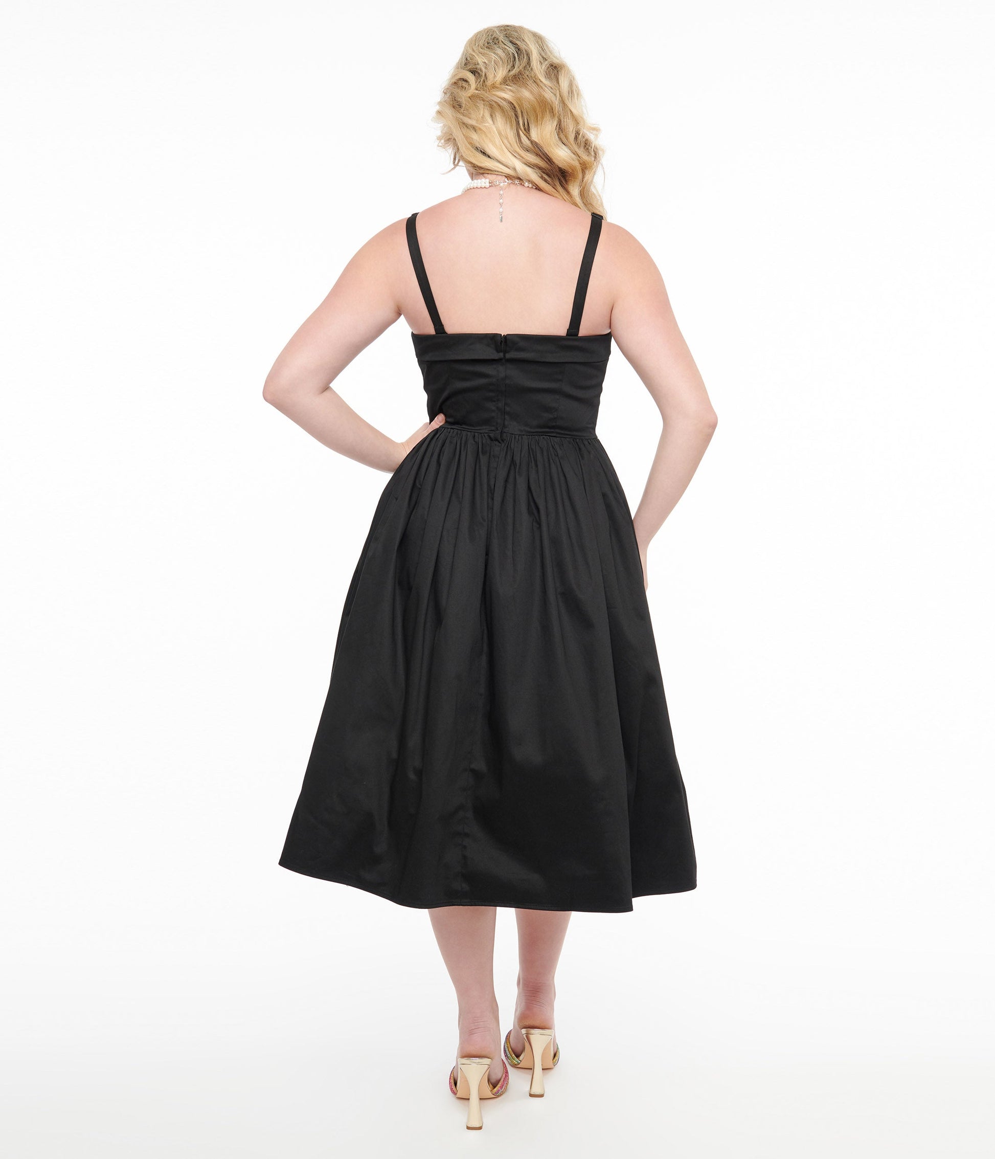 Collectif 1950s Black Kiana Swing Dress - Unique Vintage - Womens, DRESSES, SWING