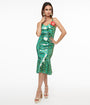 Disney Princess collection by Unique Vintage Princess Ariel Green & Gold Sequin Wiggle Dress