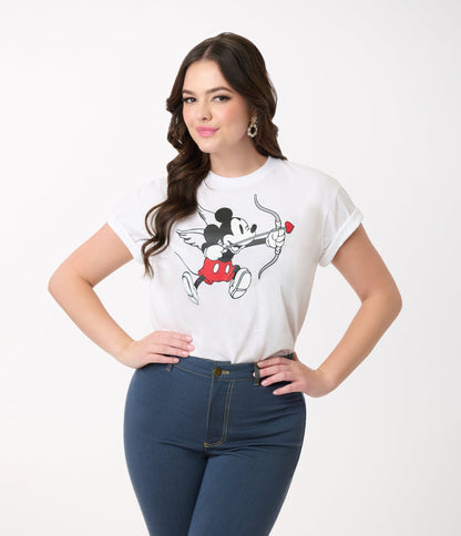 Disney Valentine's Day Collection by Unique Vintage Cupid Mickey Unisex Graphic Tee - Unique Vintage - Womens, GRAPHIC TEES