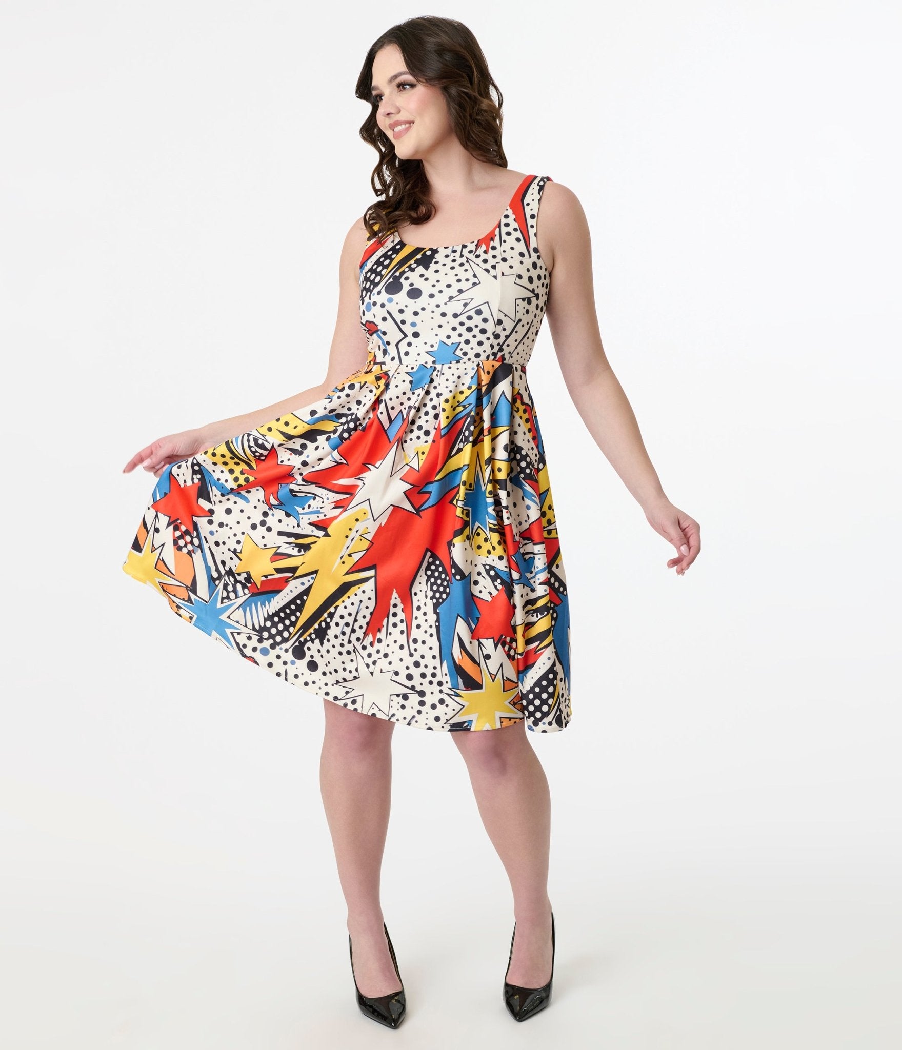 Dolly & Dotty 1950s Pop Art Explosion Amanda Swing Dress - Unique Vintage - Womens, DRESSES, SWING