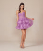 Dusty Lavender Ruffled Strapless A-Line Prom Dress