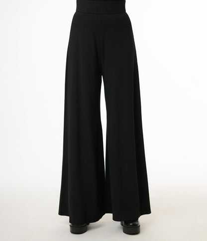 Elle Rebel Black Mystic Night Palazzo Pants - Unique Vintage - Womens, BOTTOMS, PANTS