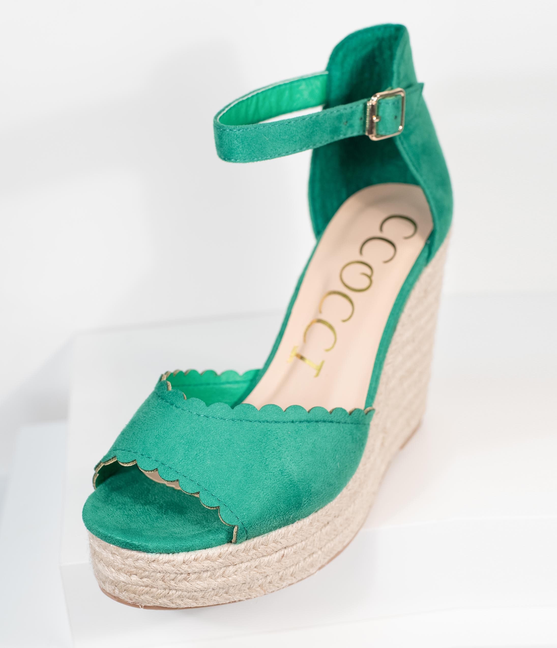 Green espadrilles wedge online