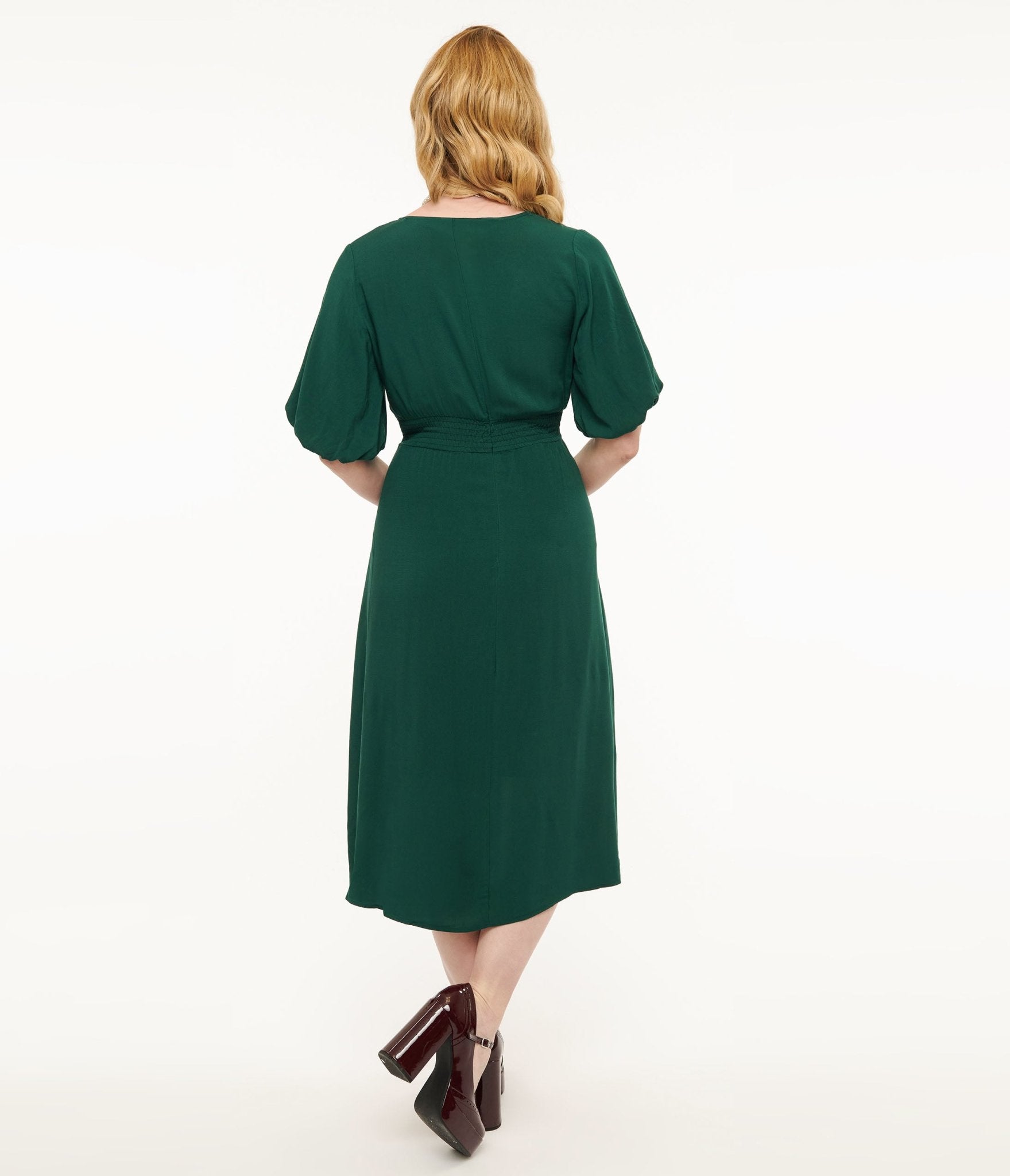 Forest Green Midi Dress - Unique Vintage - Womens, DRESSES, MIDI