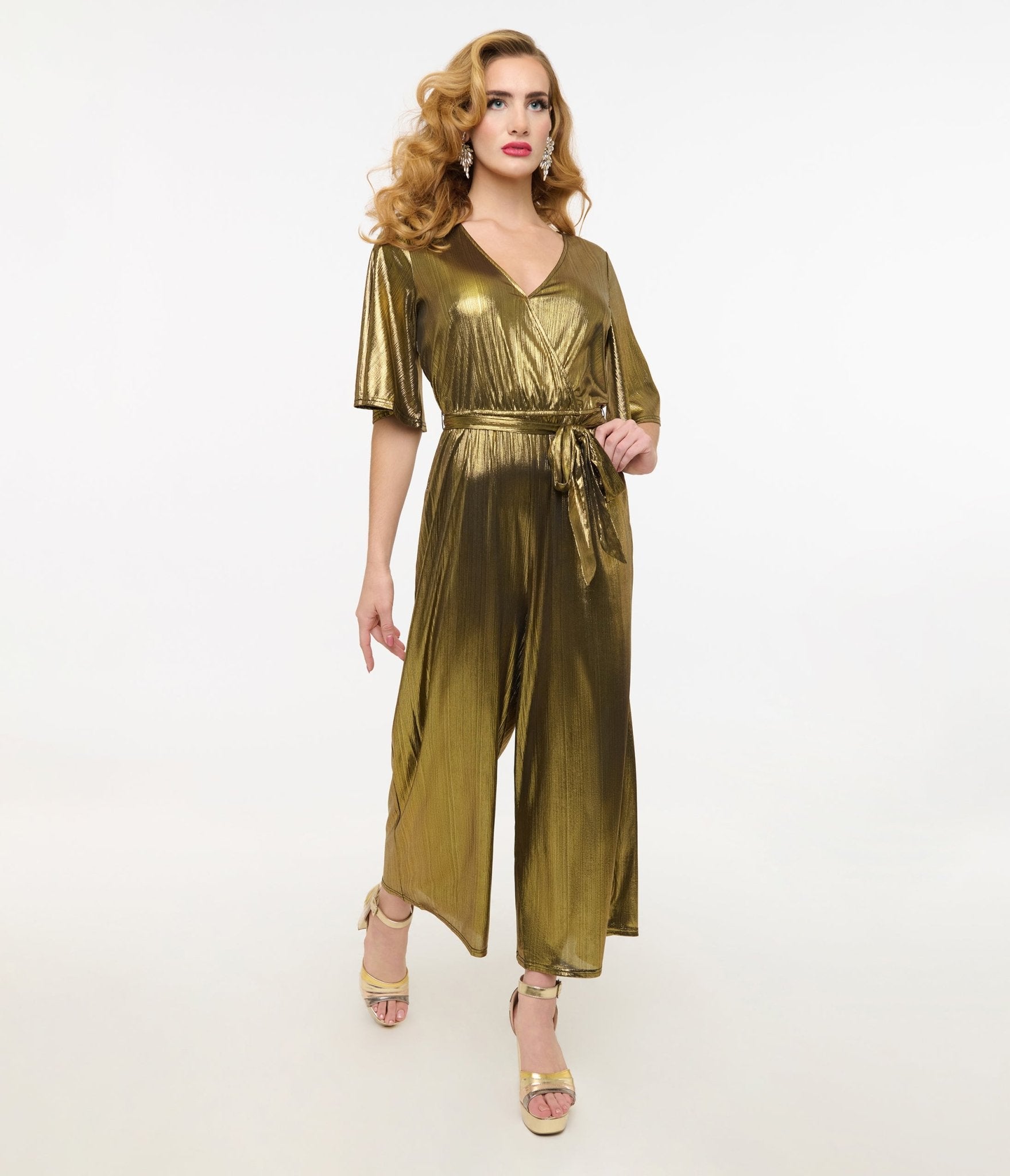 Gold lurex jumpsuit on sale