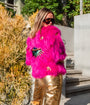 Jennafer Grace Hot Pink Planet Queen Faux Fur Jacket