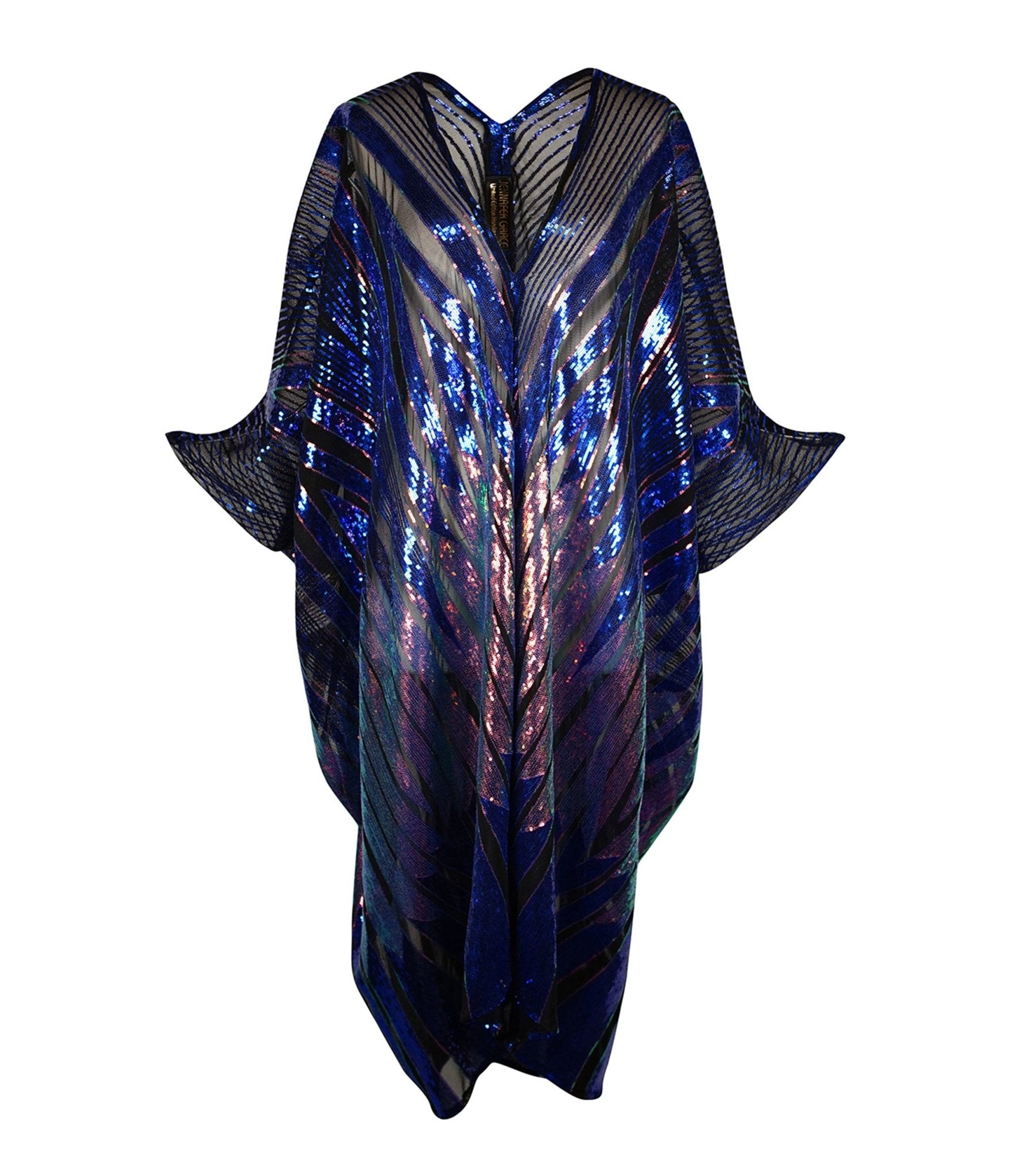 Jennafer Grace Midnight Lotus Sequin Caftan - Unique Vintage - Womens, DRESSES, CAFTAN