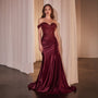 Ladivine by Cinderella Divine Burgundy Sequin Applique Sweetheart Prom Dress