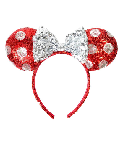 Minnie Mouse Red & White Polka Dot Sequin Plush Headband - Unique Vintage - Womens, ACCESSORIES, HAIR