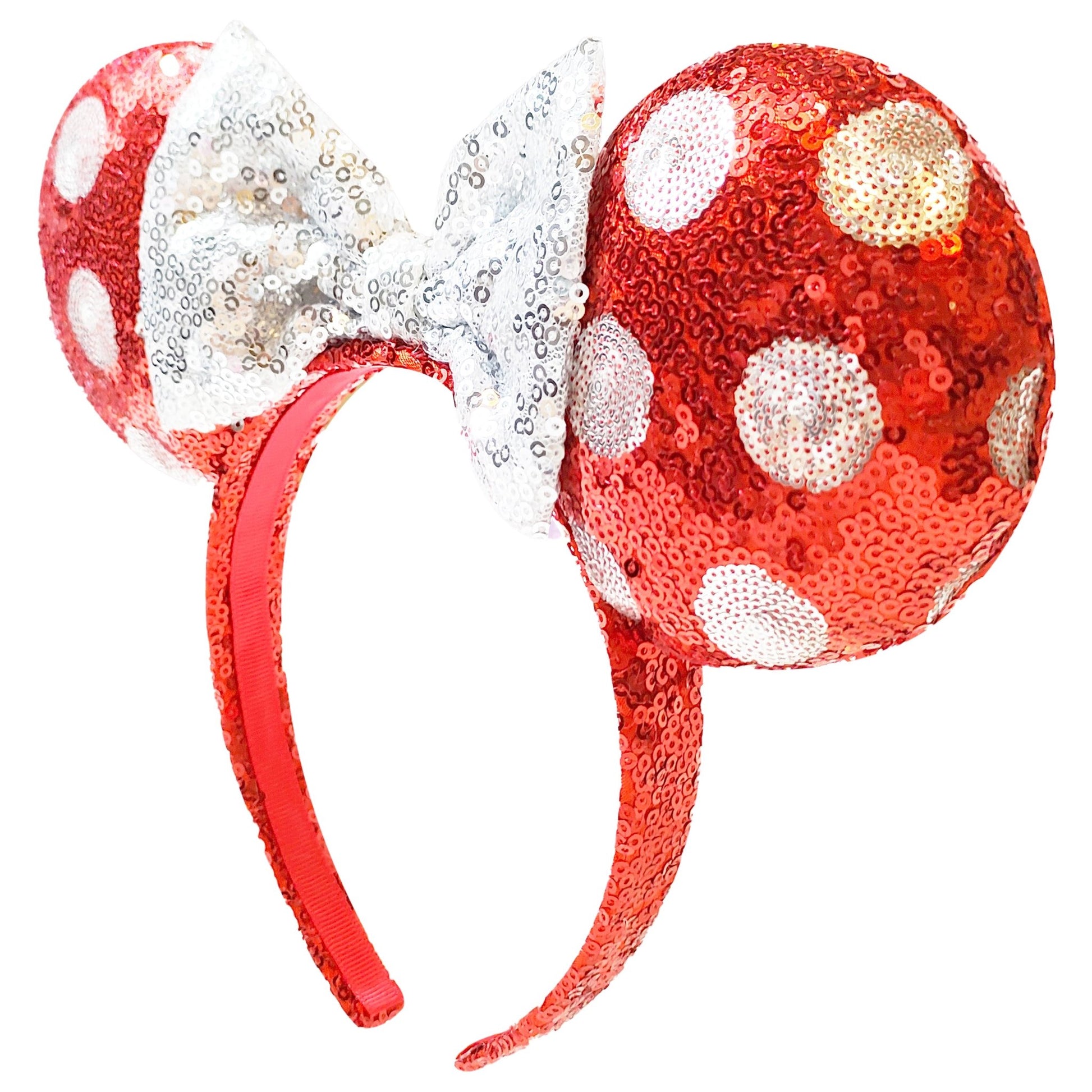 Minnie Mouse Red & White Polka Dot Sequin Plush Headband - Unique Vintage - Womens, ACCESSORIES, HAIR