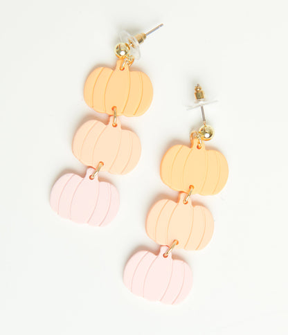 Pastel Pumpkin Drop Earrings - Unique Vintage - Womens, HALLOWEEN, ACCESSORIES