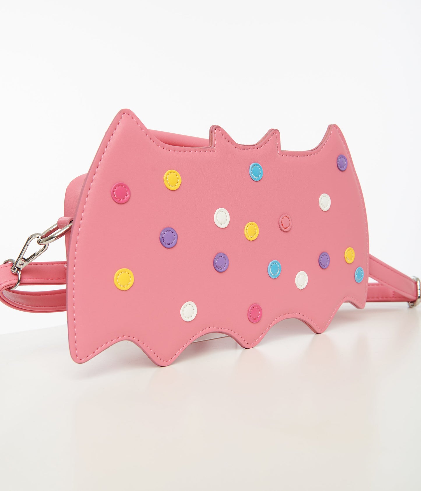 Pink Leatherette Circus Cookie Bat Crossbody Bag - Unique Vintage - Womens, ACCESSORIES, HANDBAGS