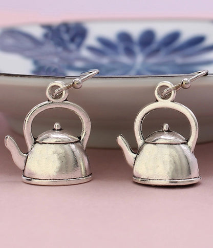 Put on the Kettle Silver Earrings - Unique Vintage - Womens, ACCESSORIES, JEWELRY