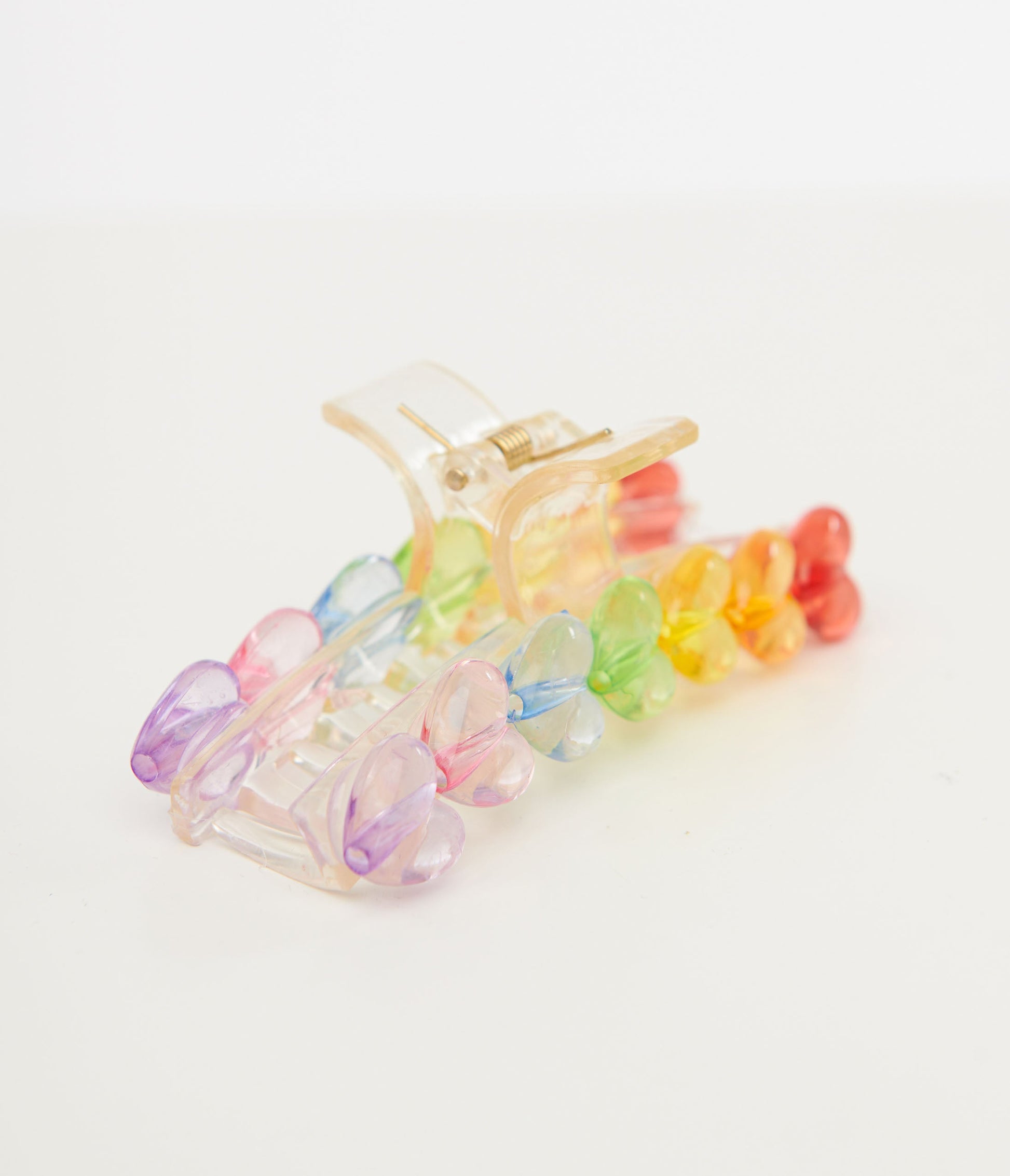 Rainbow Heart Acrylic Hair Claw - Unique Vintage - Womens, ACCESSORIES, HAIR