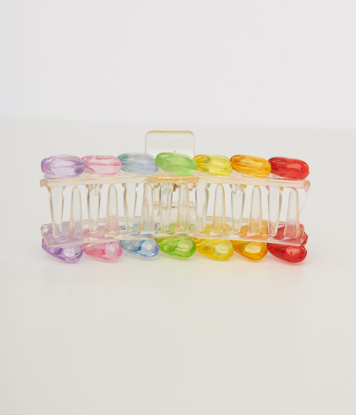 Rainbow Heart Acrylic Hair Claw - Unique Vintage - Womens, ACCESSORIES, HAIR