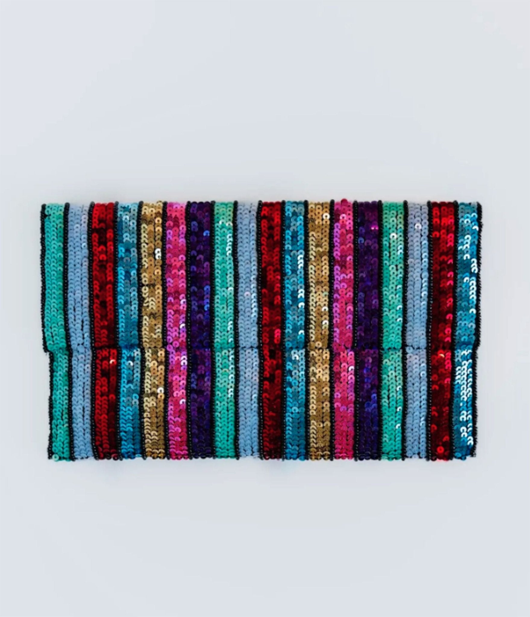 Rainbow Stripe Sequin Clutch - Unique Vintage - Womens, ACCESSORIES, HANDBAGS