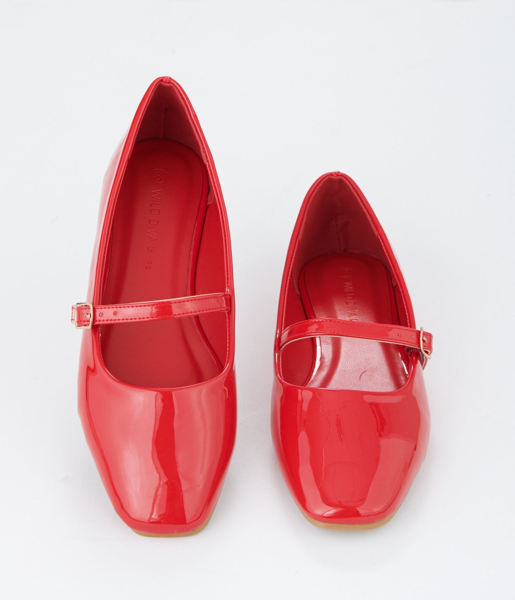 Red patent leather flats deals