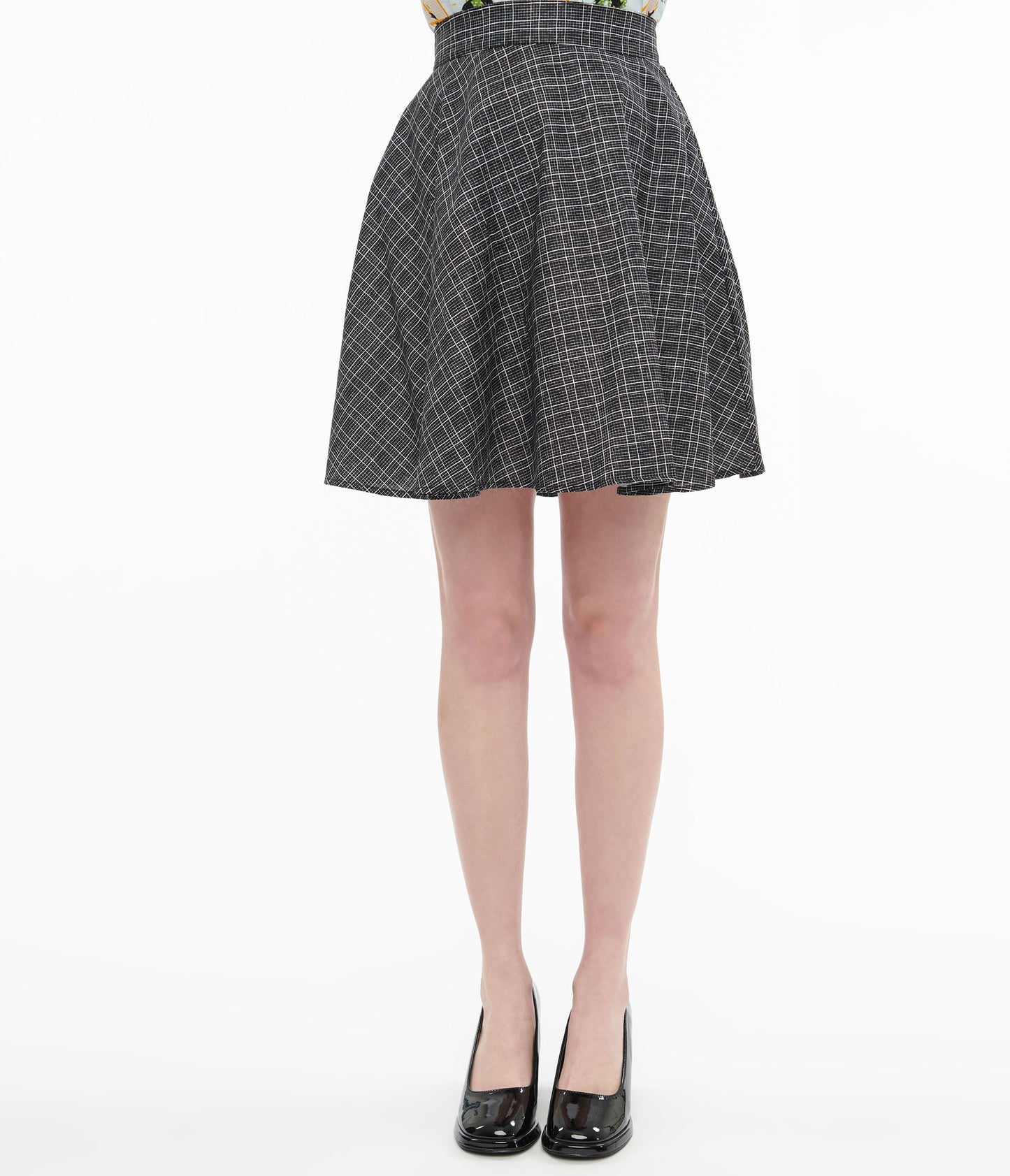 Retrolicious 1950s Black & White Check Cotton Skater Skirt - Unique Vintage - Womens, BOTTOMS, SKIRTS