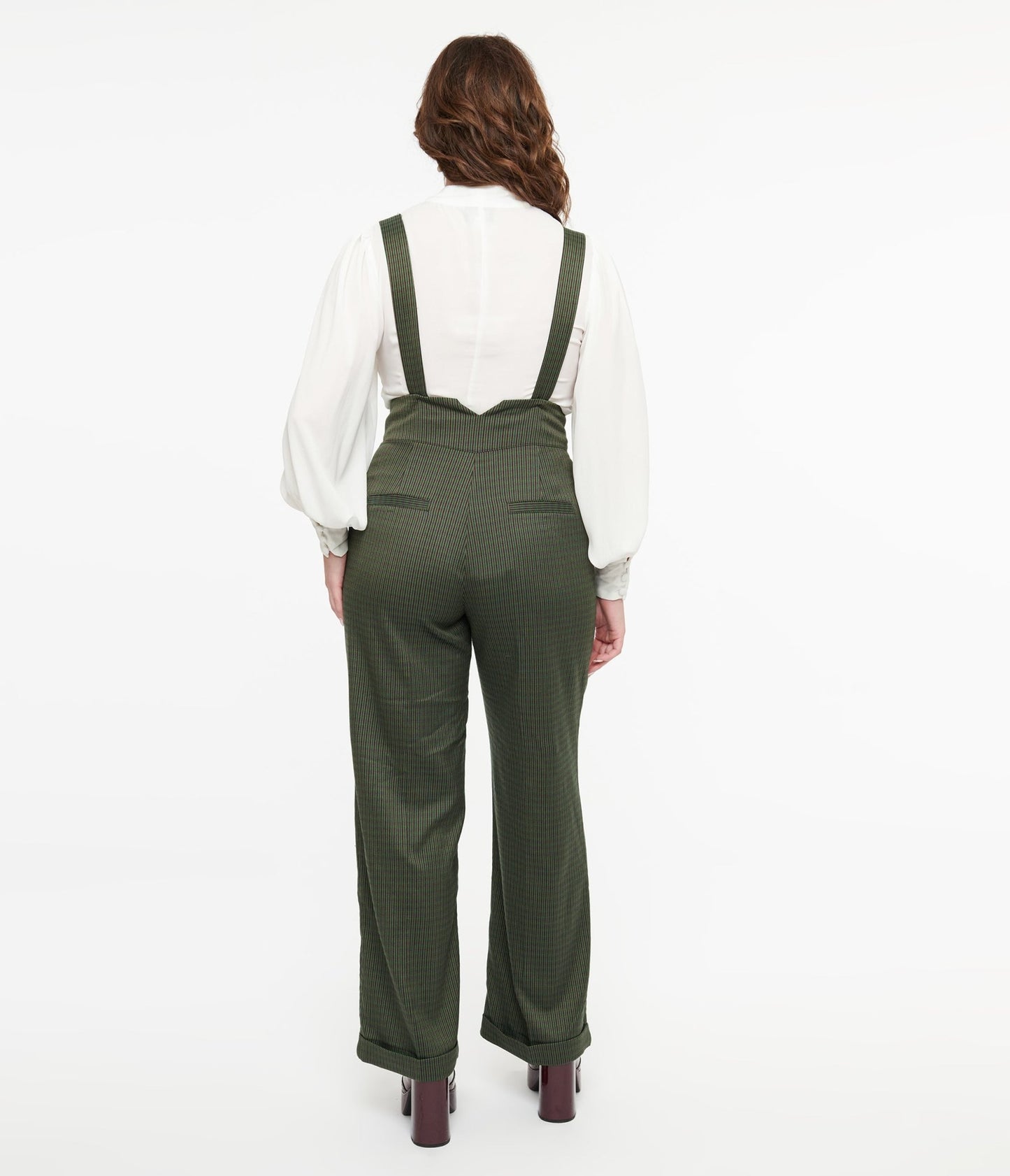 Royal Monk 1940s Green Check Jenny Trousers - Unique Vintage - Womens, BOTTOMS, PANTS