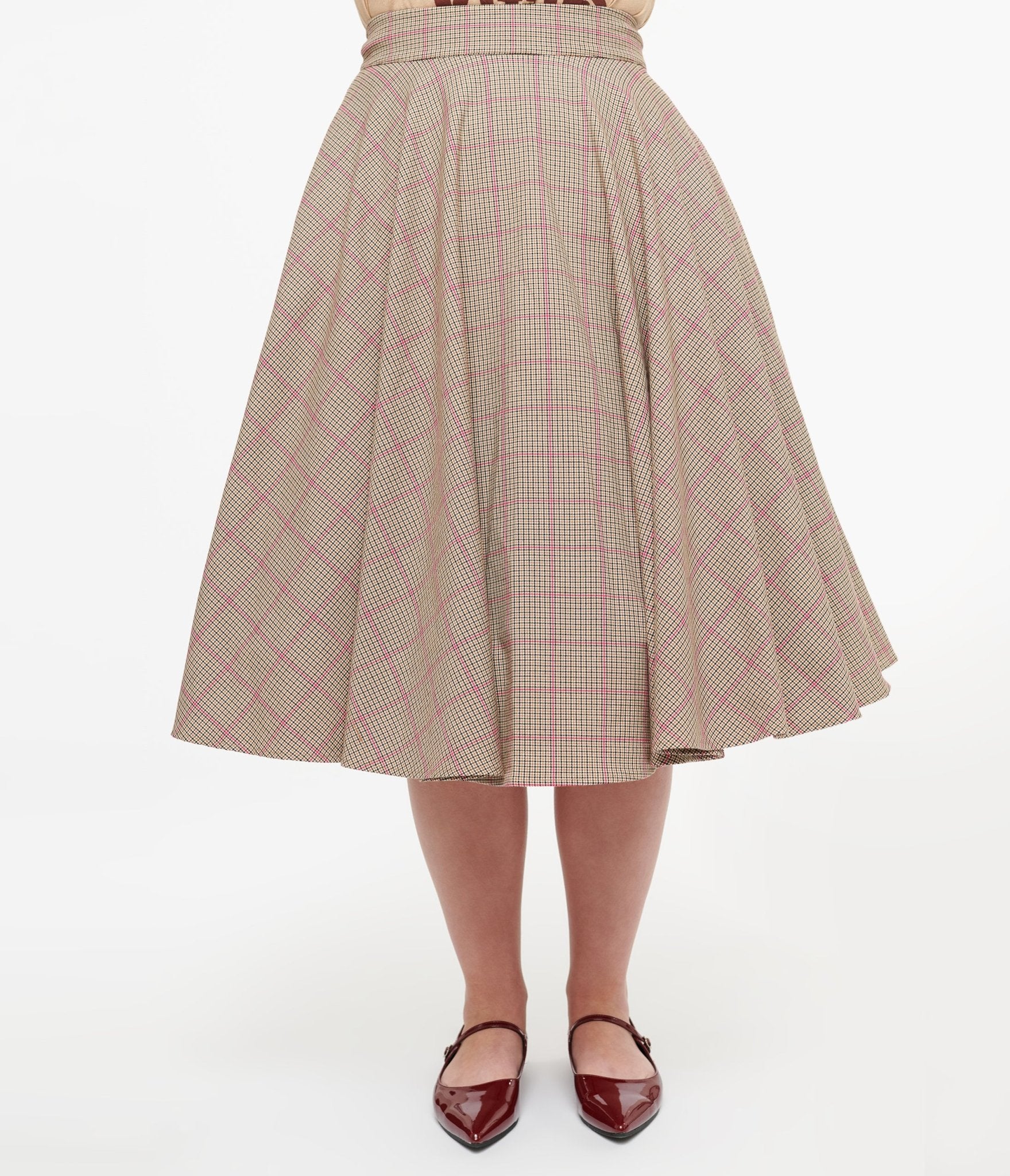 Royal Monk 1950s Pink Check Florence Swing Skirt – Unique Vintage