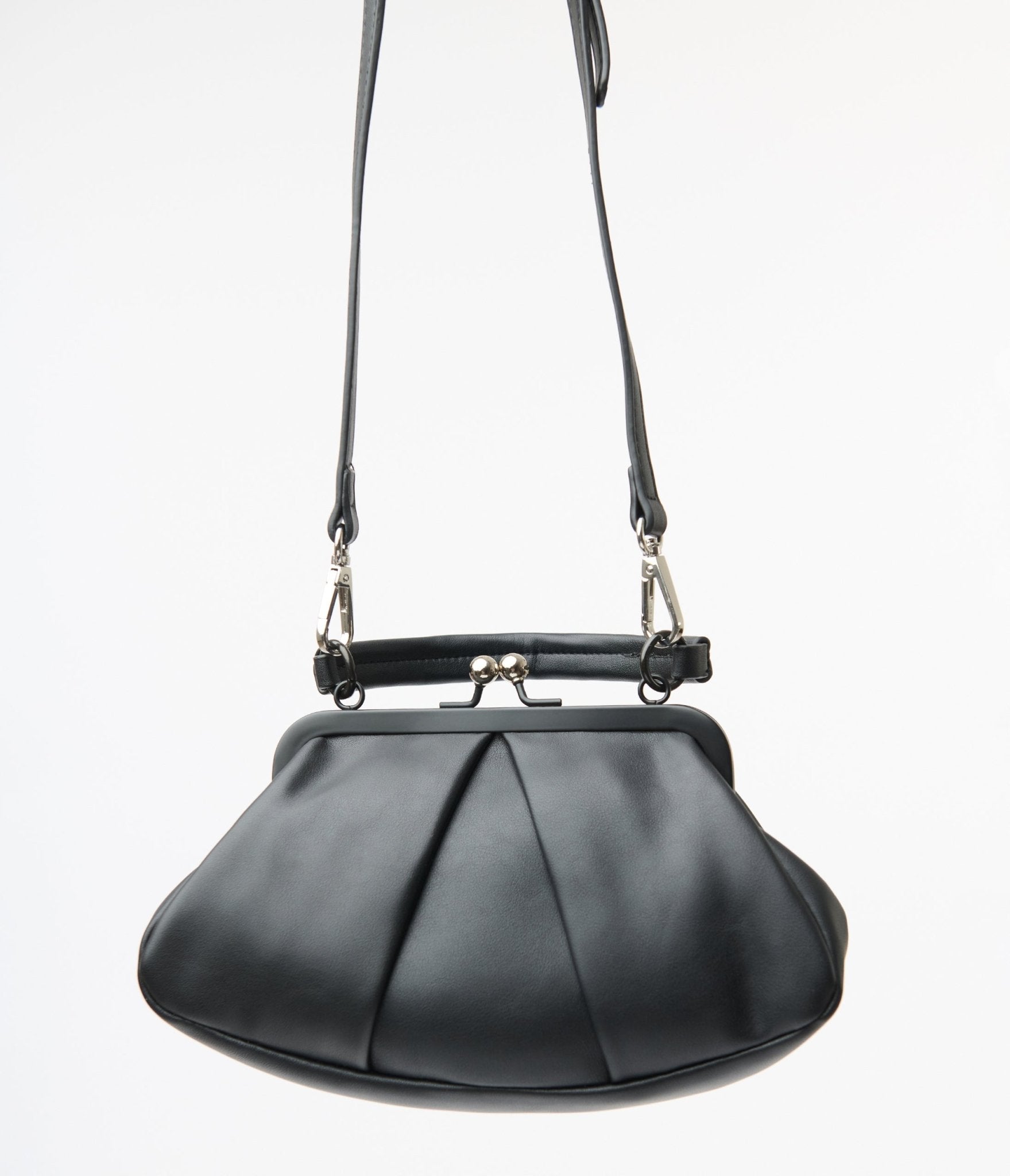 Royal Monk Black Leatherette Shirley Handbag - Unique Vintage - Womens, ACCESSORIES, HANDBAGS