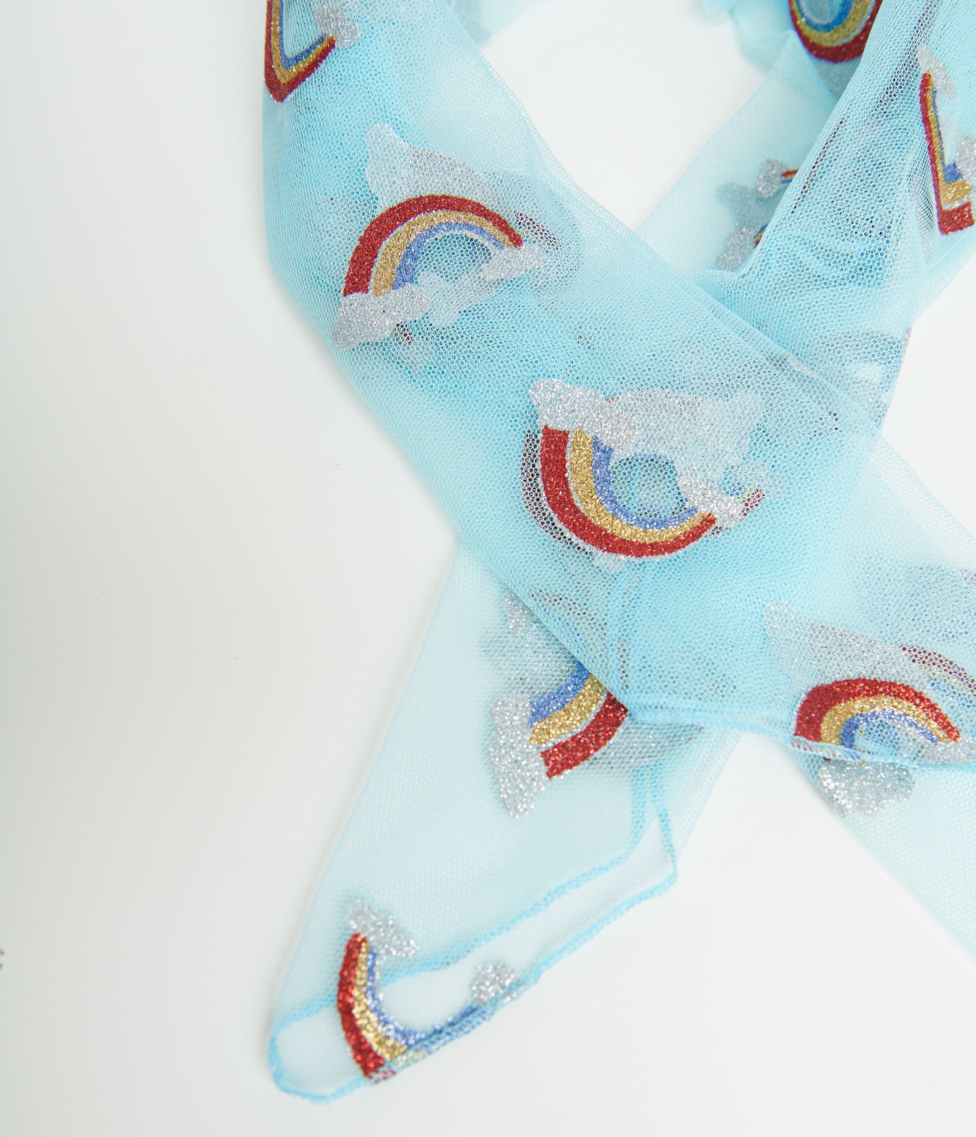 Smak Parlour Light Blue Glitter Rainbow Hair Scarf - Unique Vintage - Womens, ACCESSORIES, HAIR