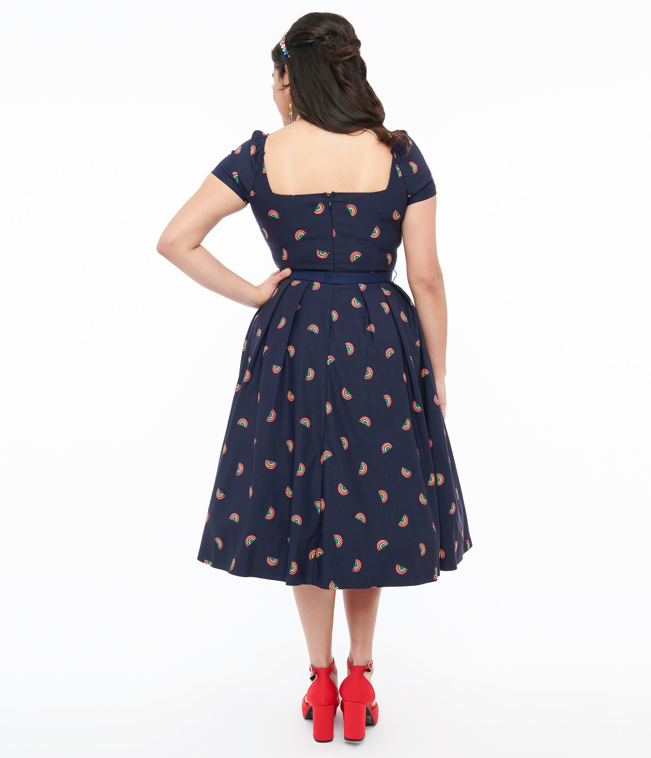 Navy swing dresses best sale