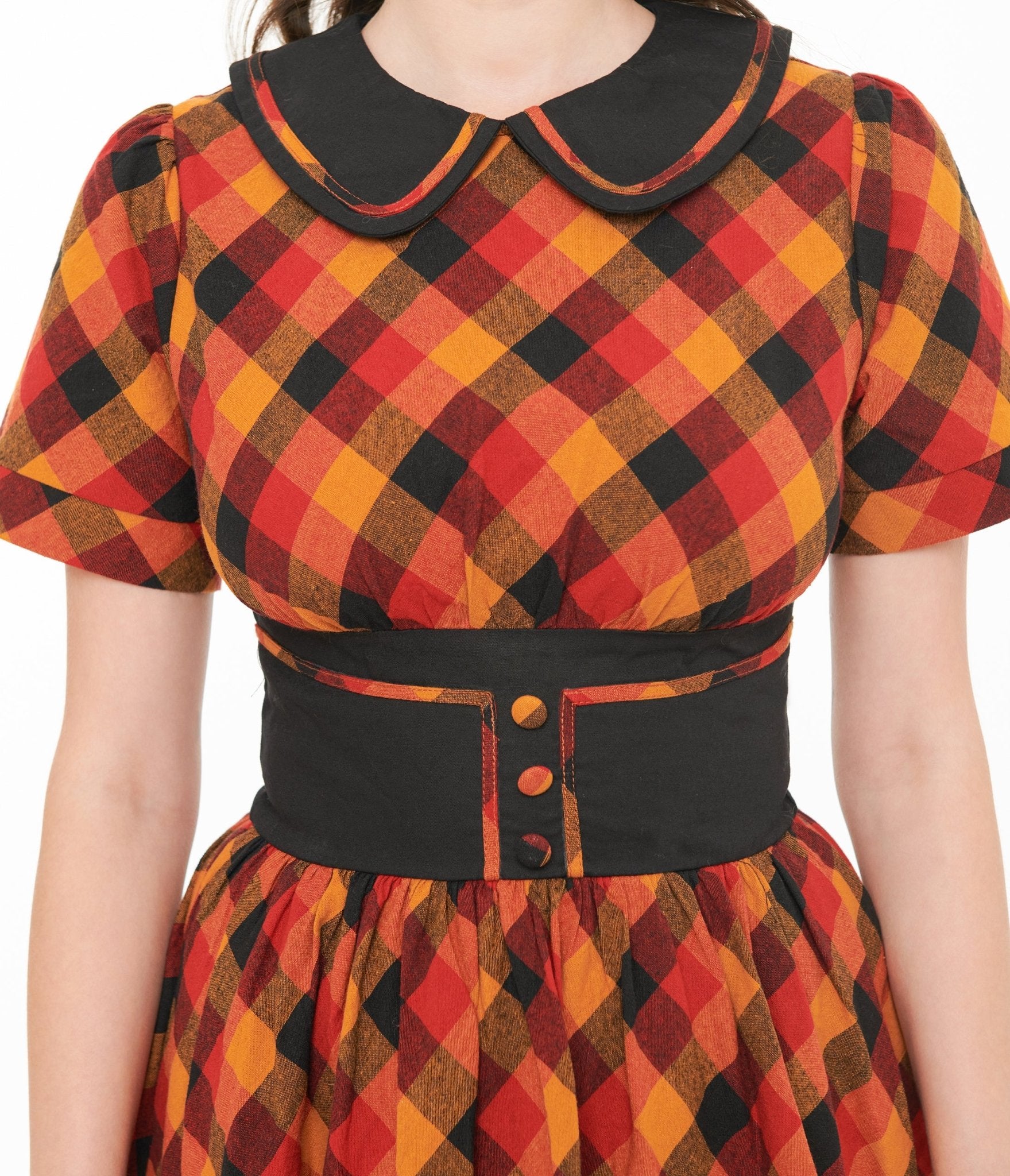 Love Shack Fancy Prairiecore cheapest Plaid Peter Pan Collar Dress