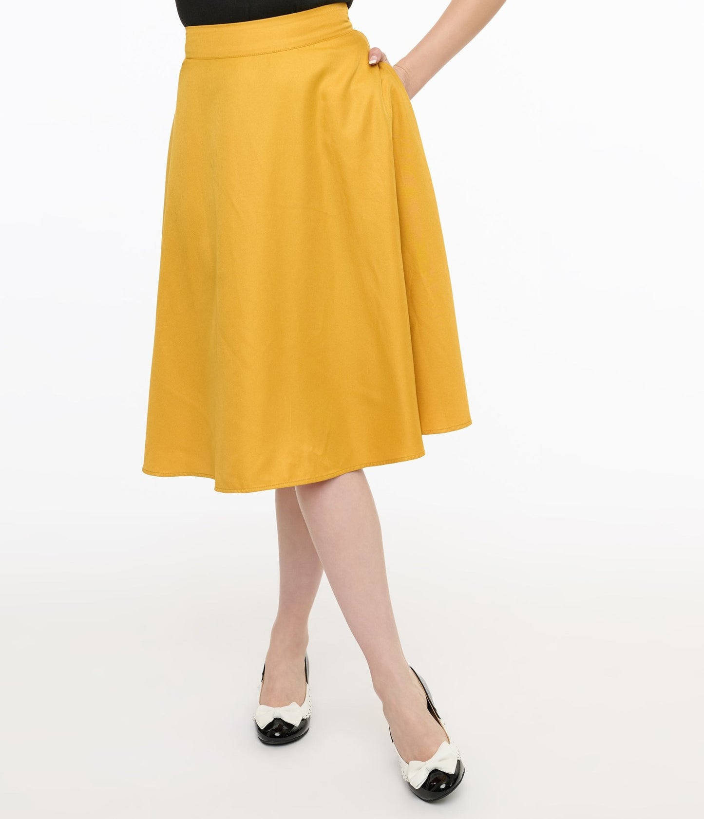 Unique Vintage 1950s Yellow High Waist Vivien Swing Skirt - Unique Vintage - Womens, BOTTOMS, SKIRTS