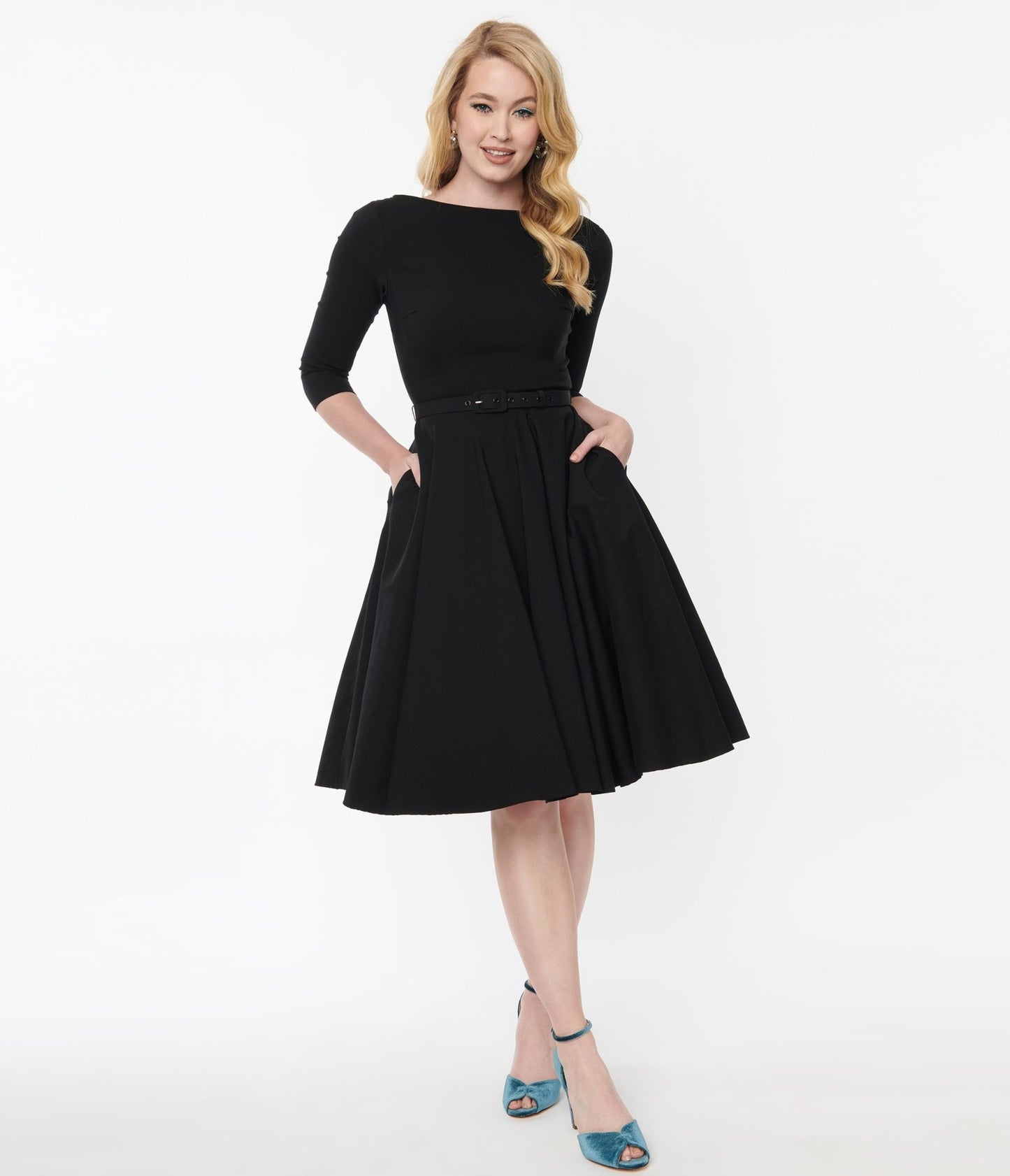 Unique Vintage Black Devon Swing Dress - Unique Vintage - Womens, DRESSES, SWING