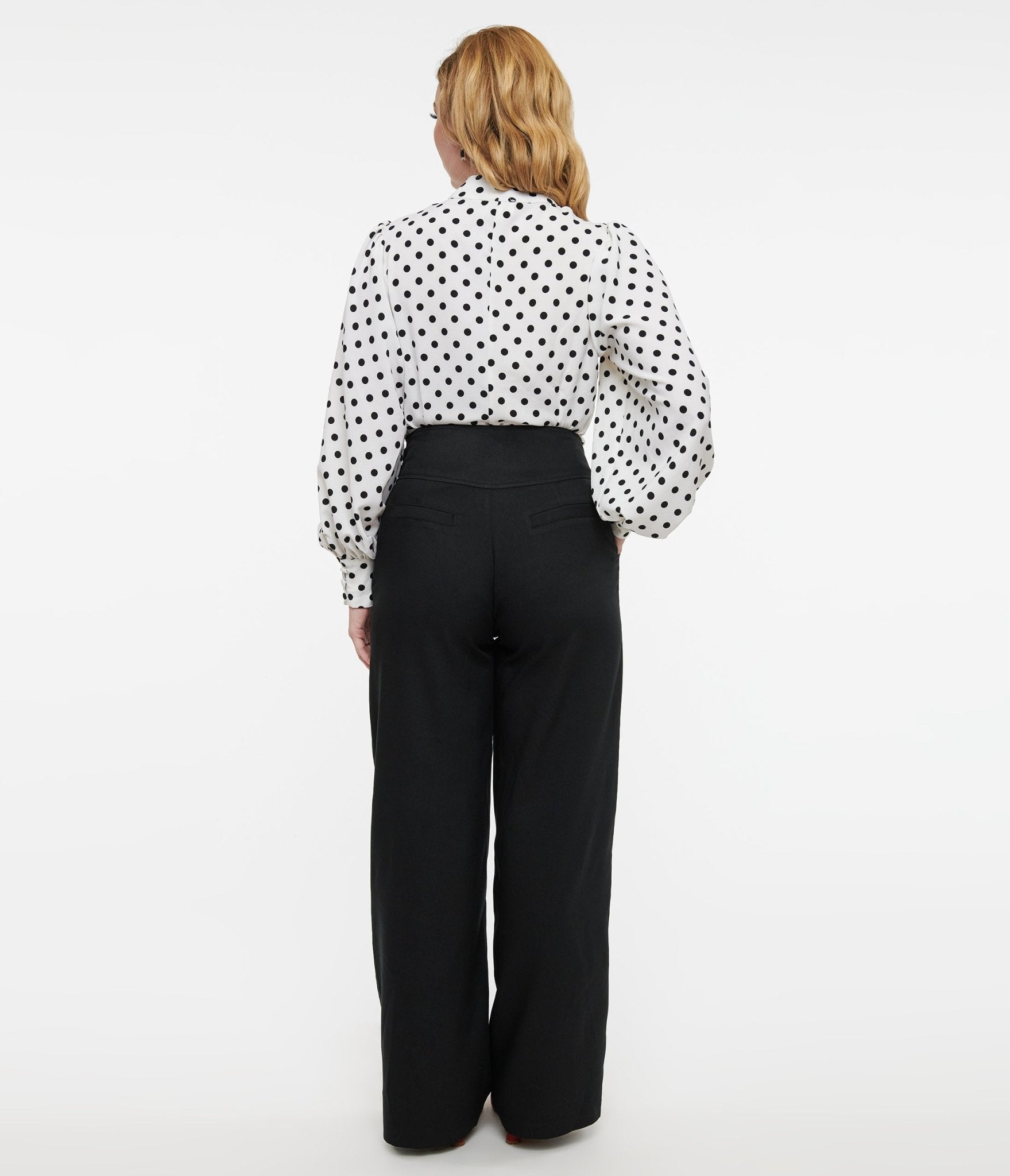 Unique Vintage Black Double Belt Woven Pants - Unique Vintage - Womens, BOTTOMS, PANTS