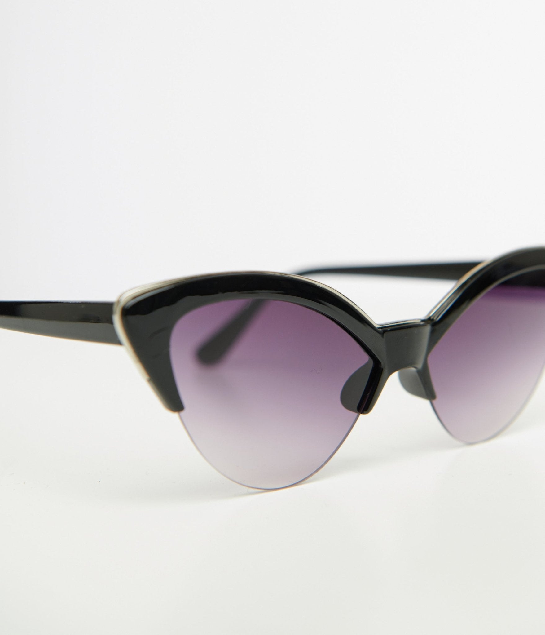 Half frame cat fashion eye sunglasses