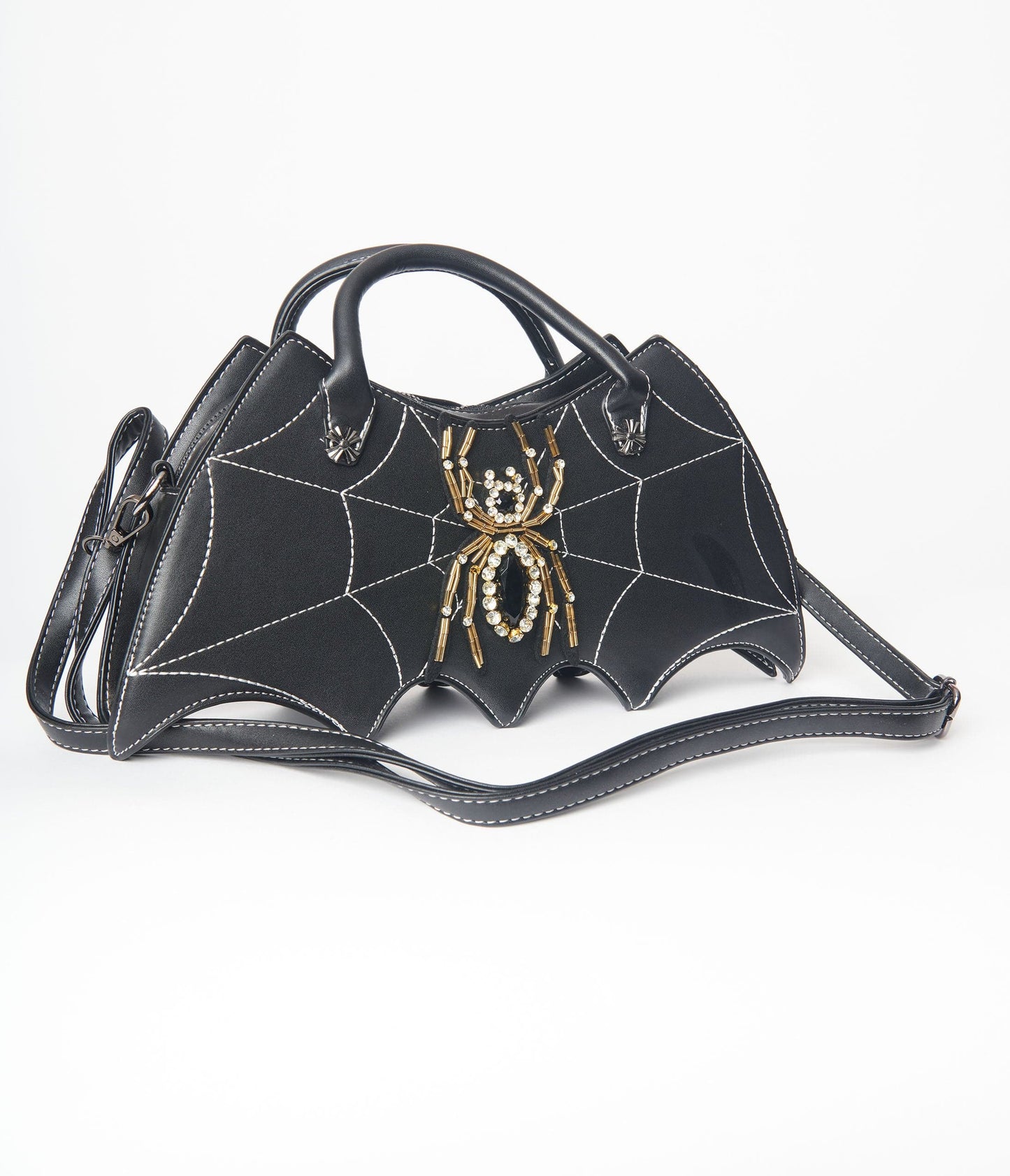 Unique Vintage Black Spiderweb Bat Wing Handbag - Unique Vintage - Womens, HALLOWEEN, ACCESSORIES