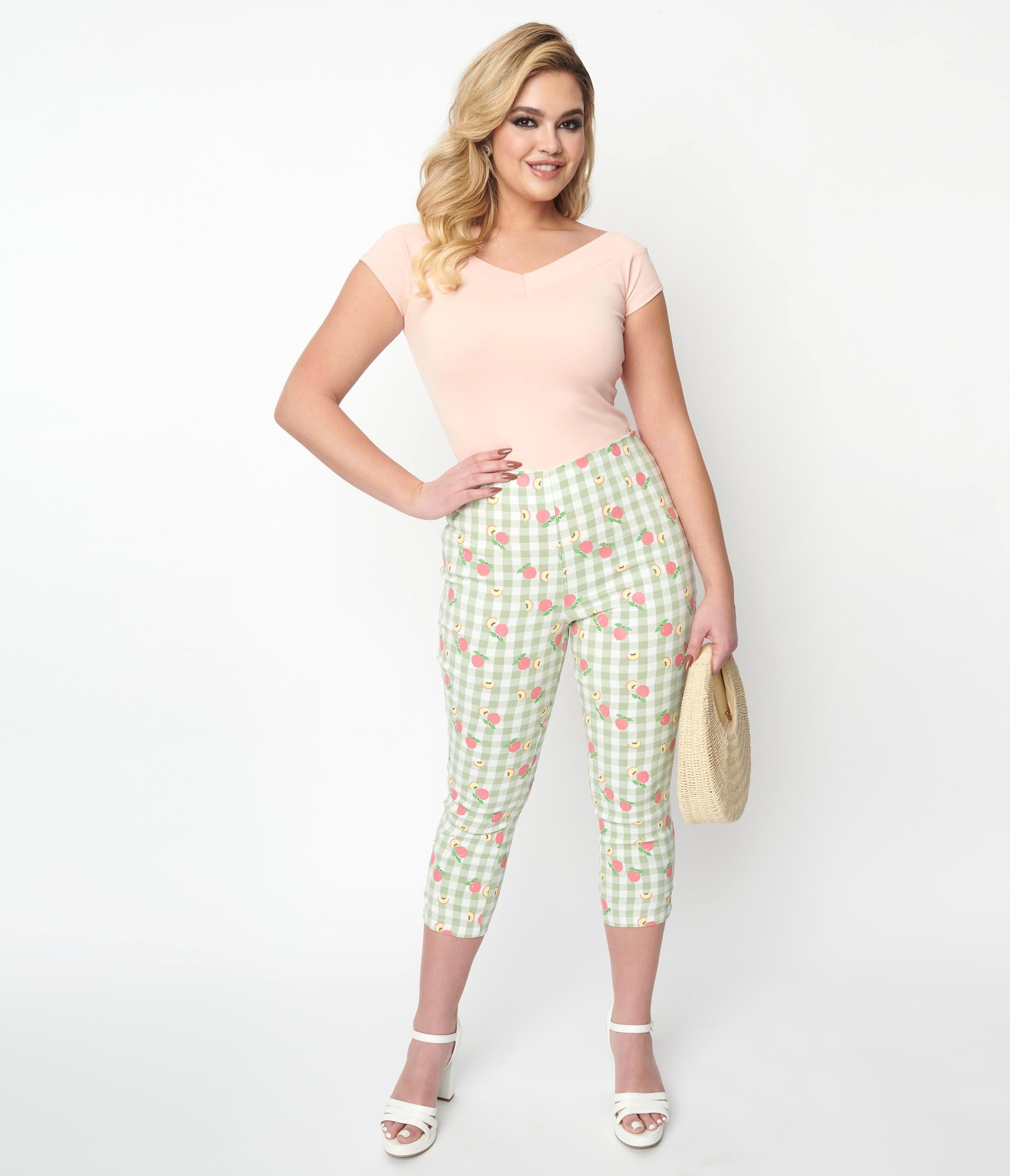 Peach capri pants hotsell