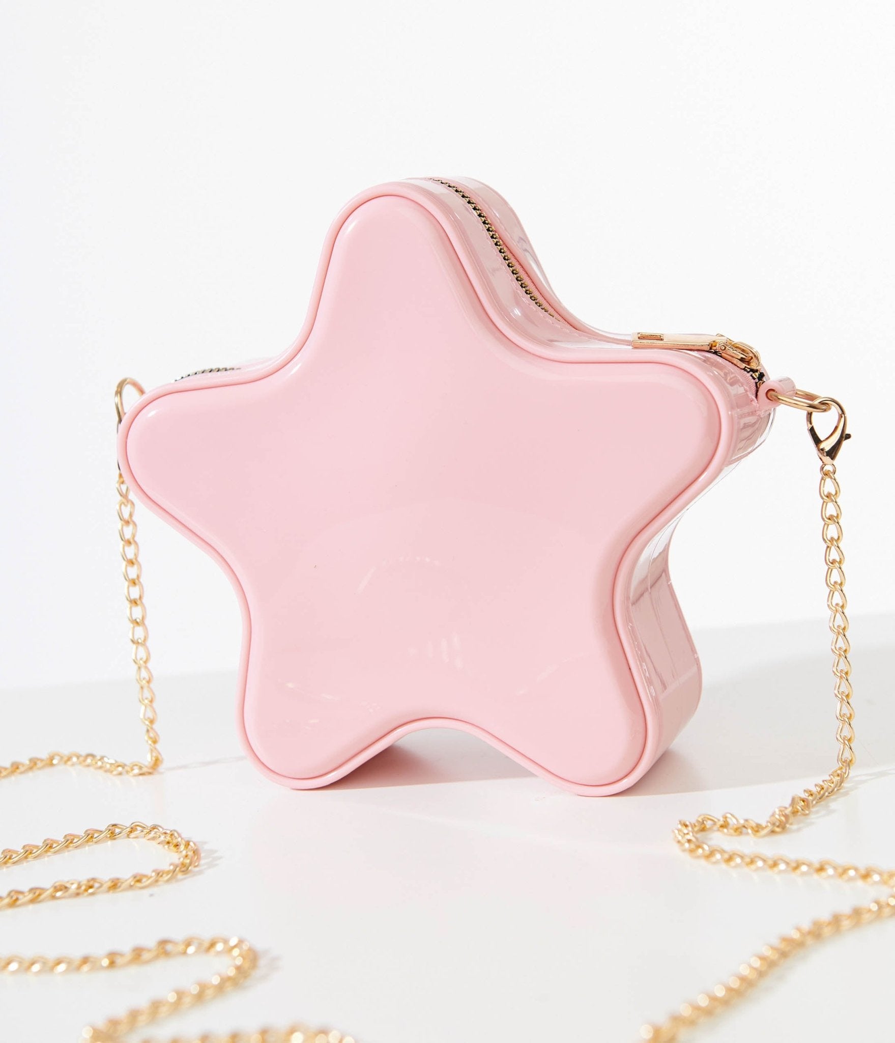 Unique Vintage Pink Star Patent Leatherette Crossbody Bag - Unique Vintage - Womens, ACCESSORIES, HANDBAGS