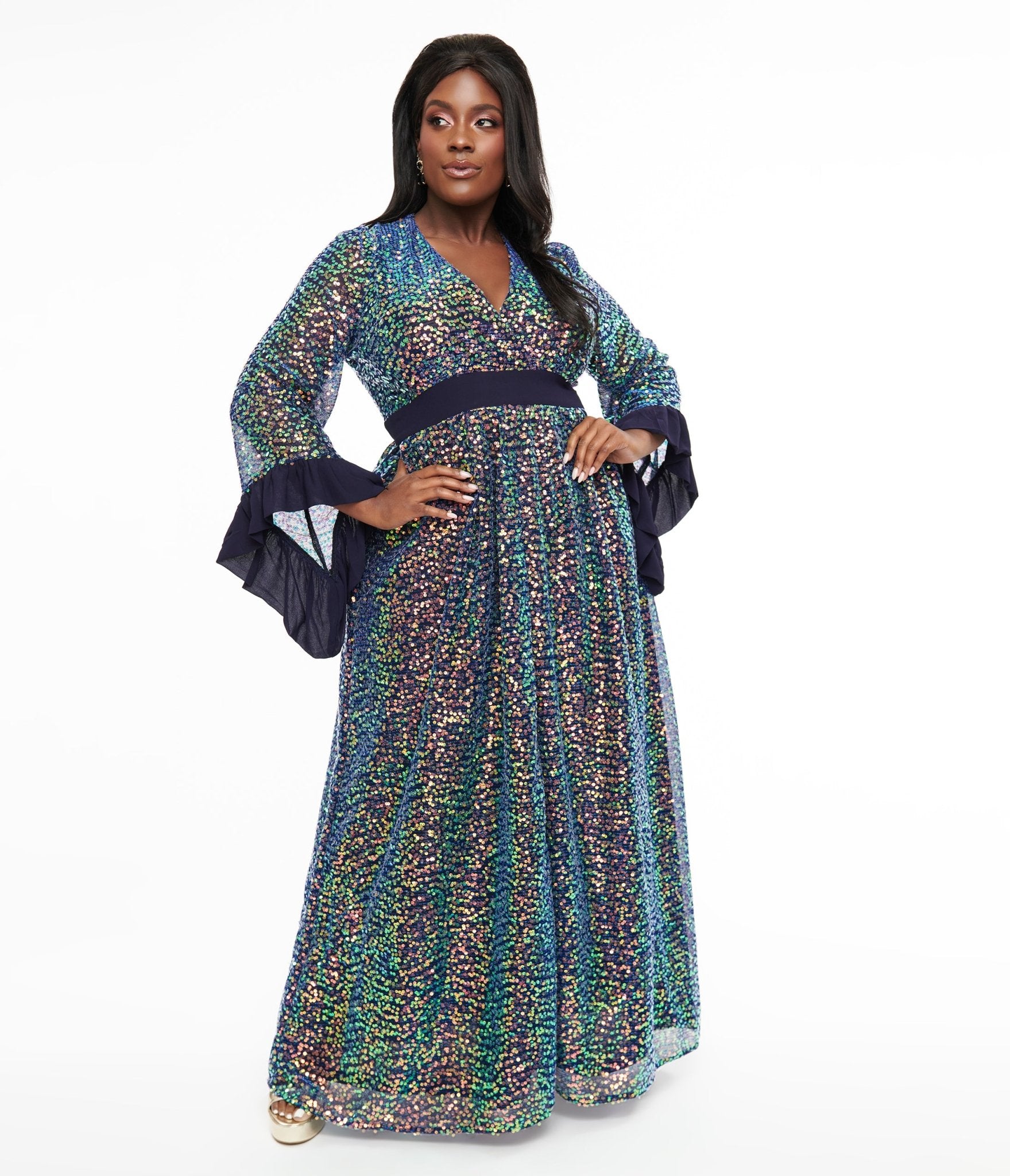 Plus size glitter maxi dress hotsell