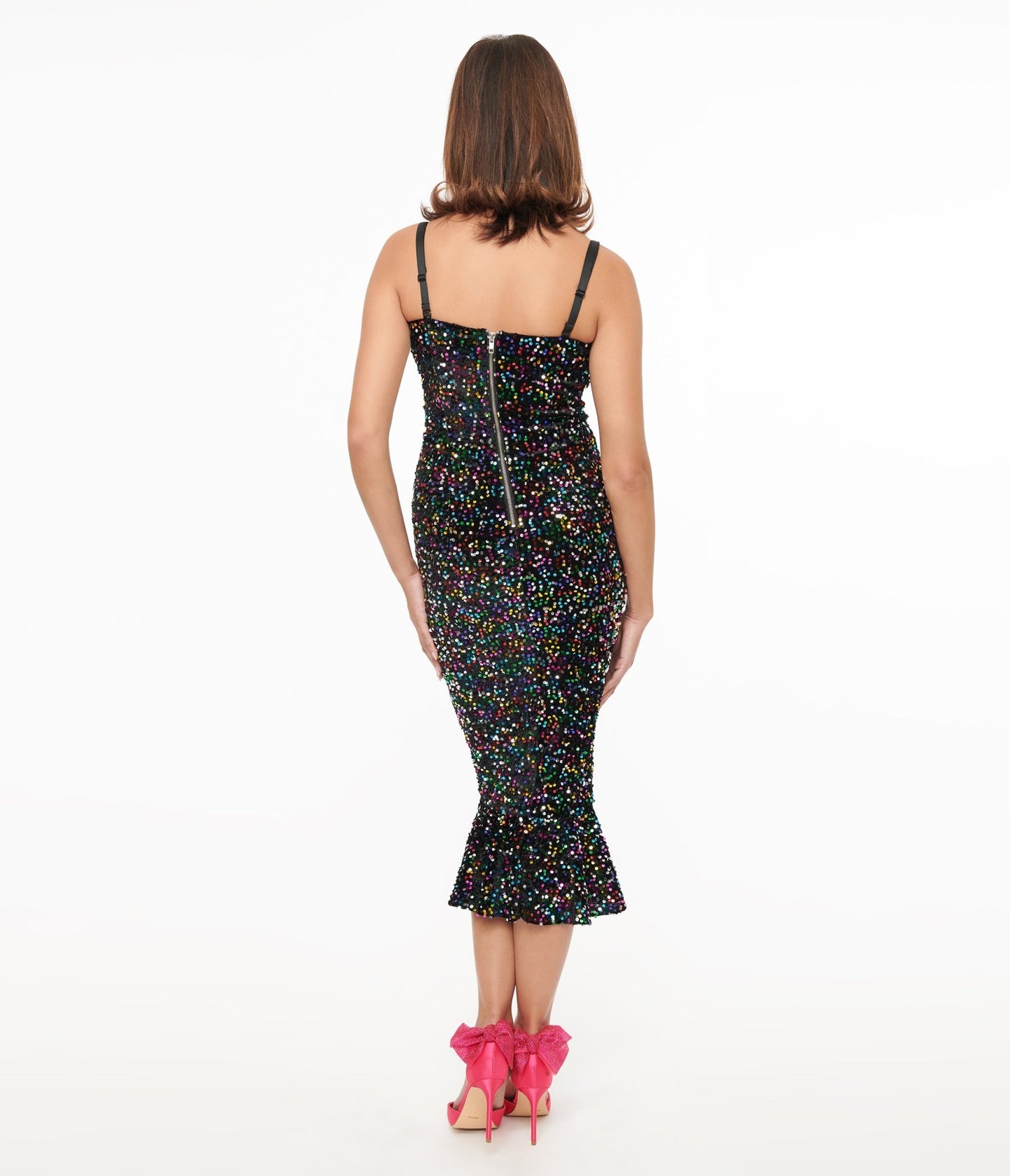 Unique Vintage Rainbow Sequin Strapless Spotlight Wiggle Dress - Unique Vintage - Womens, DRESSES, PROM AND SPECIAL OCCASION