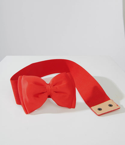 Unique Vintage Red Bow Cinch Belt - Unique Vintage - Womens, ACCESSORIES, BELTS